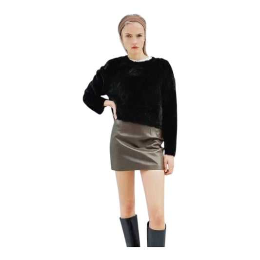 Cropped Faux Fur Top size Small