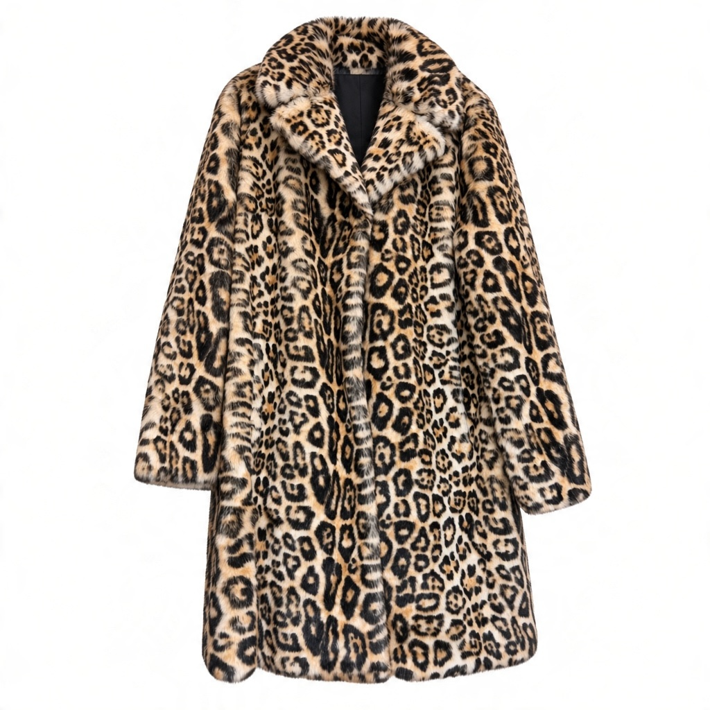 Animal Print Faux Fur Jacket size XLarge