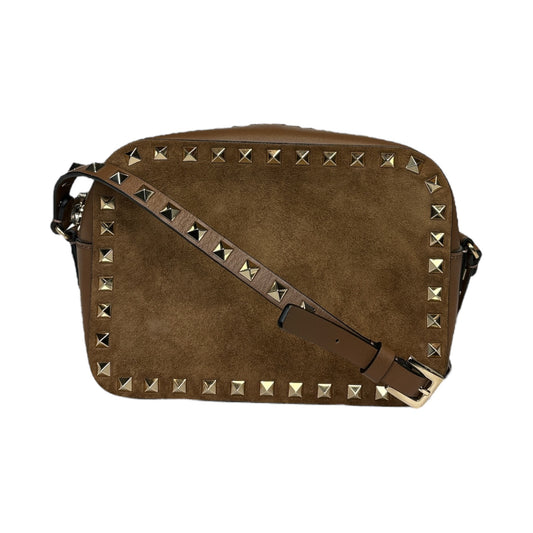 Suede Calfskin Rockstud Camera Crossbody