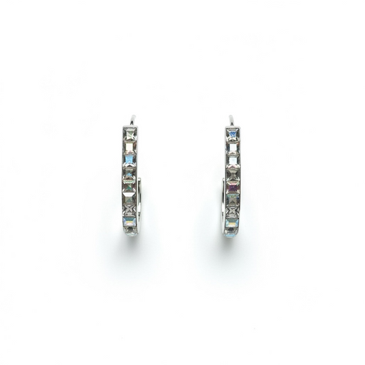 AB J hook Crystal Earrings
