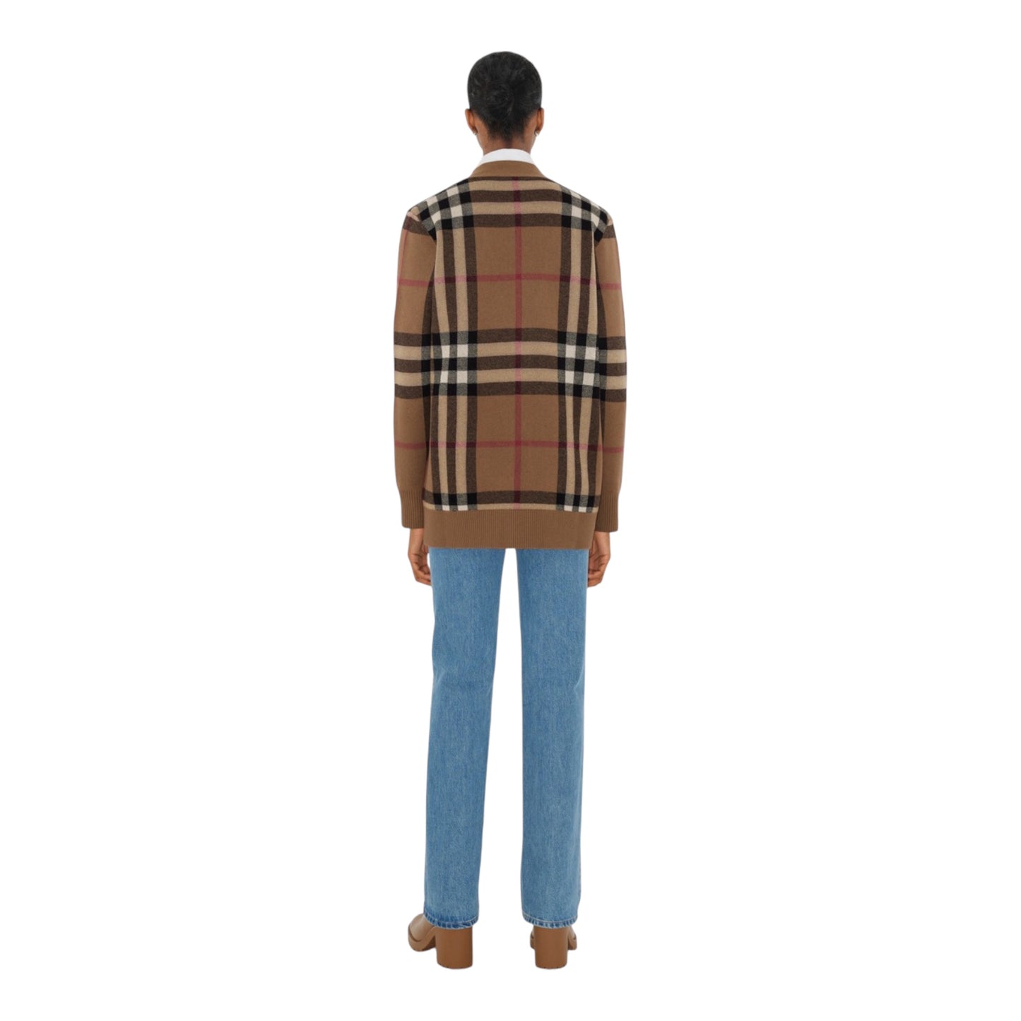 Check Wool Cashmere Cardigan size Medium