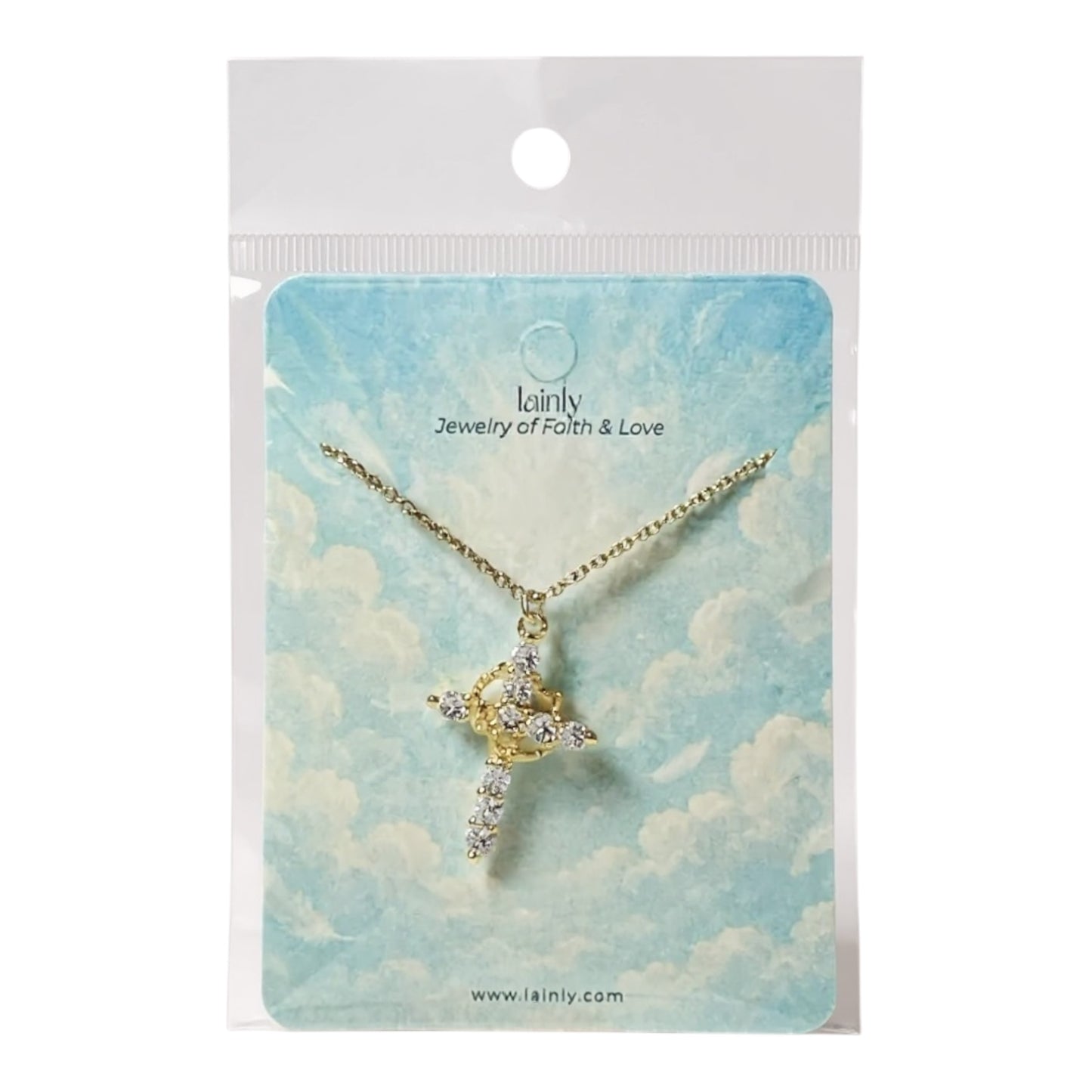 925 Cross with Crown Necklace NEW