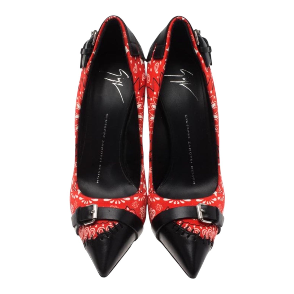 Floral Satin & Leather Pumps 39