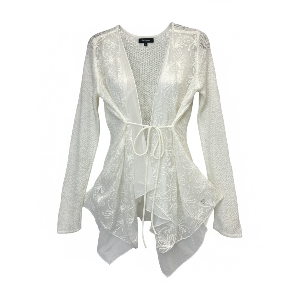 Sheer Floral Detail Cardigan size XL NWT