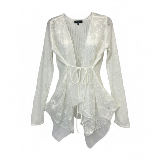 Sheer Floral Detail Cardigan size XL NWT