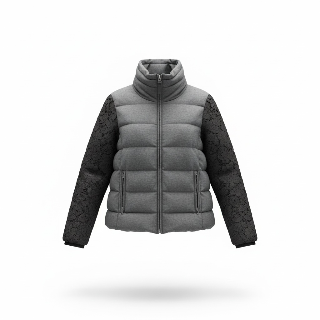 Lace Sleeve Puffer size S