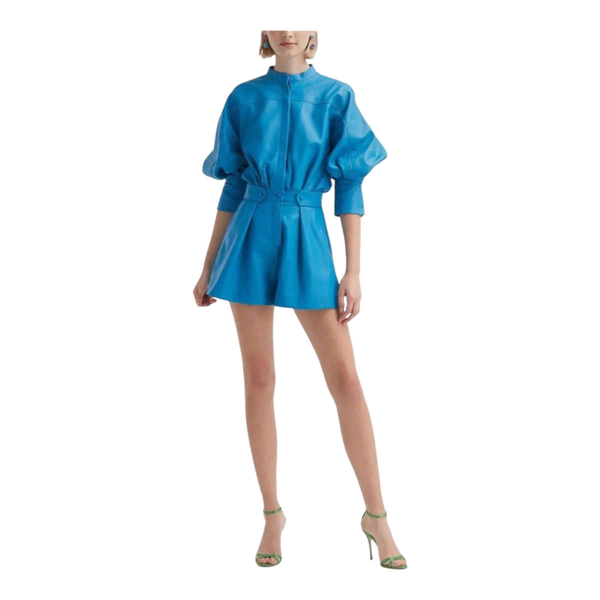 Puff Sleeve Leather Playsuit size 6