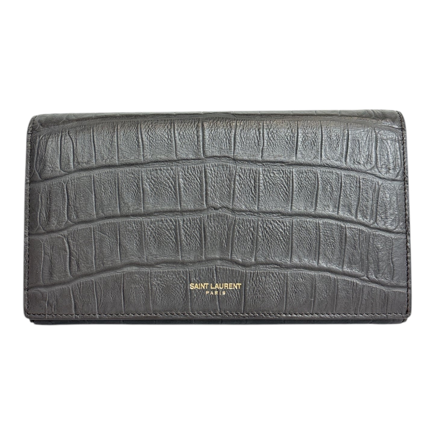 Croco Embossed Flap Wallet