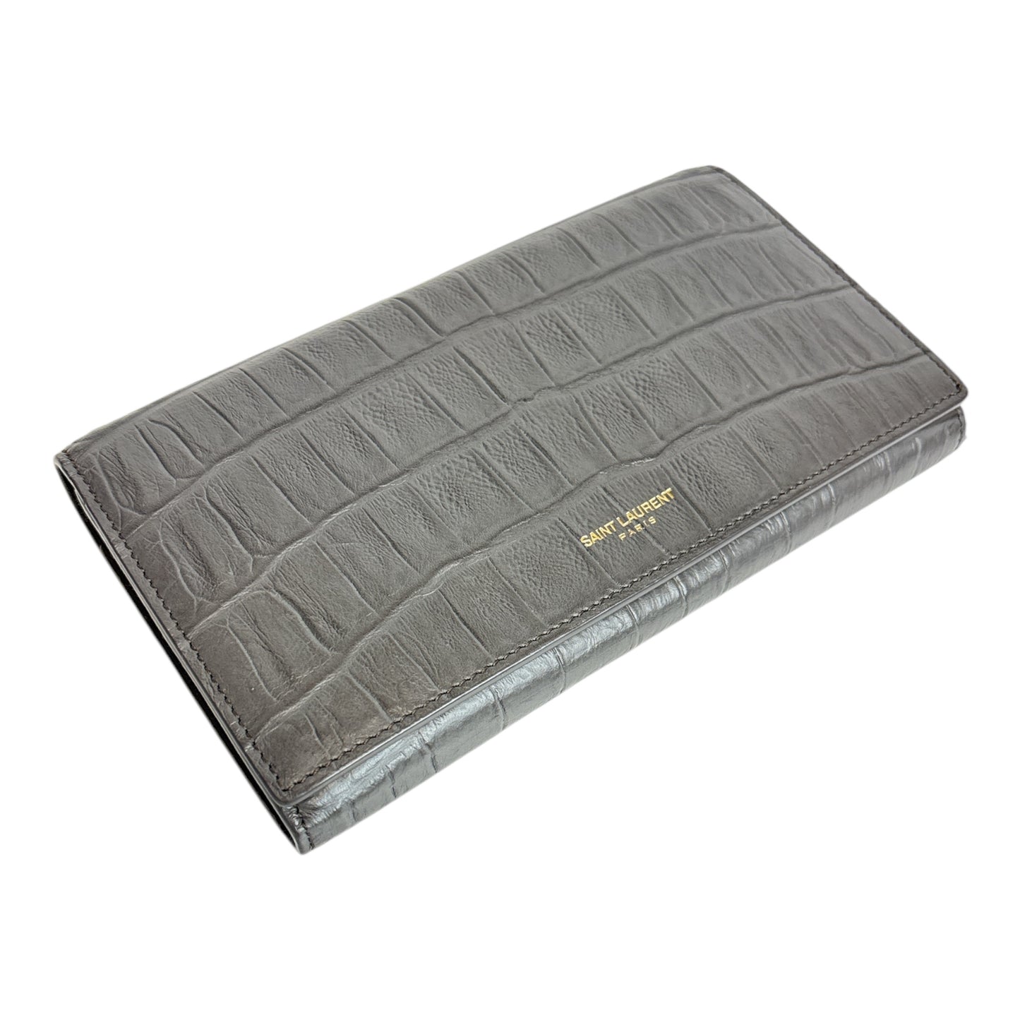 Croco Embossed Flap Wallet