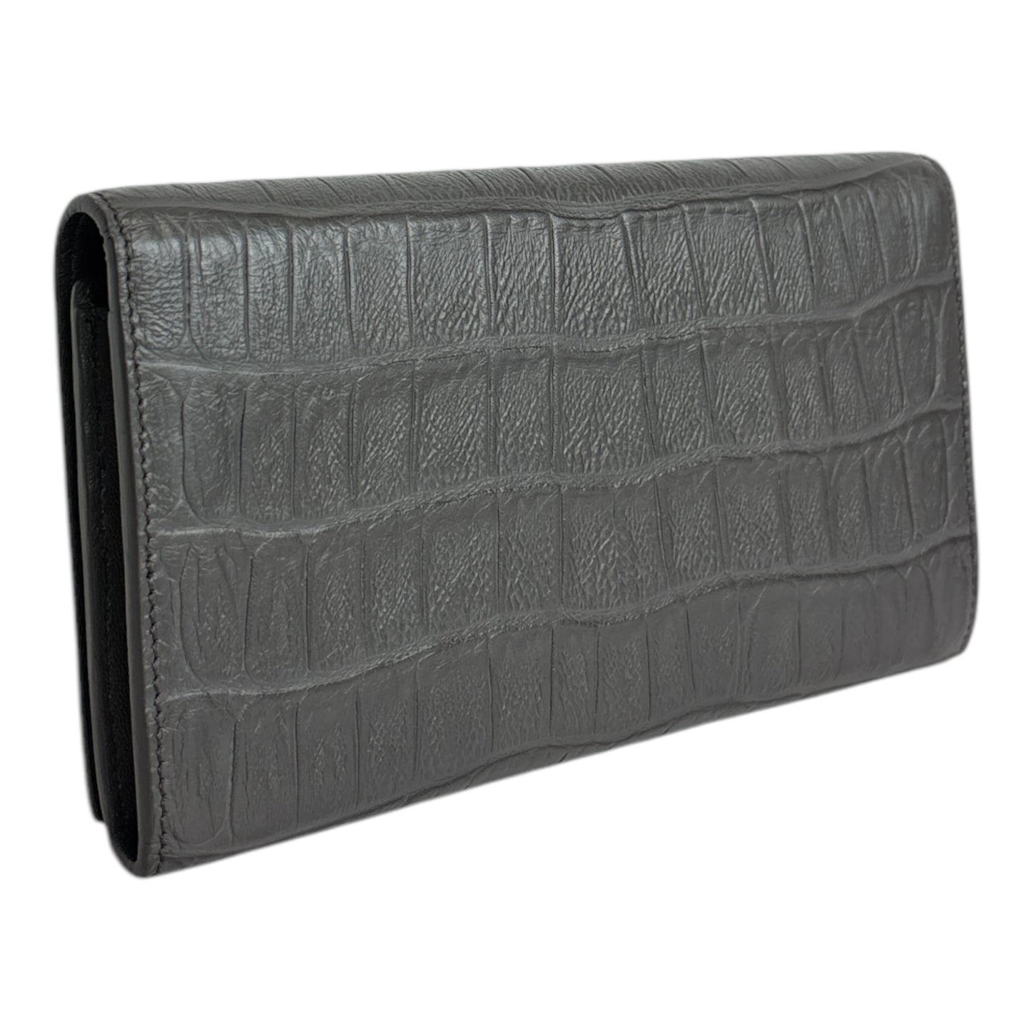 Croco Embossed Flap Wallet
