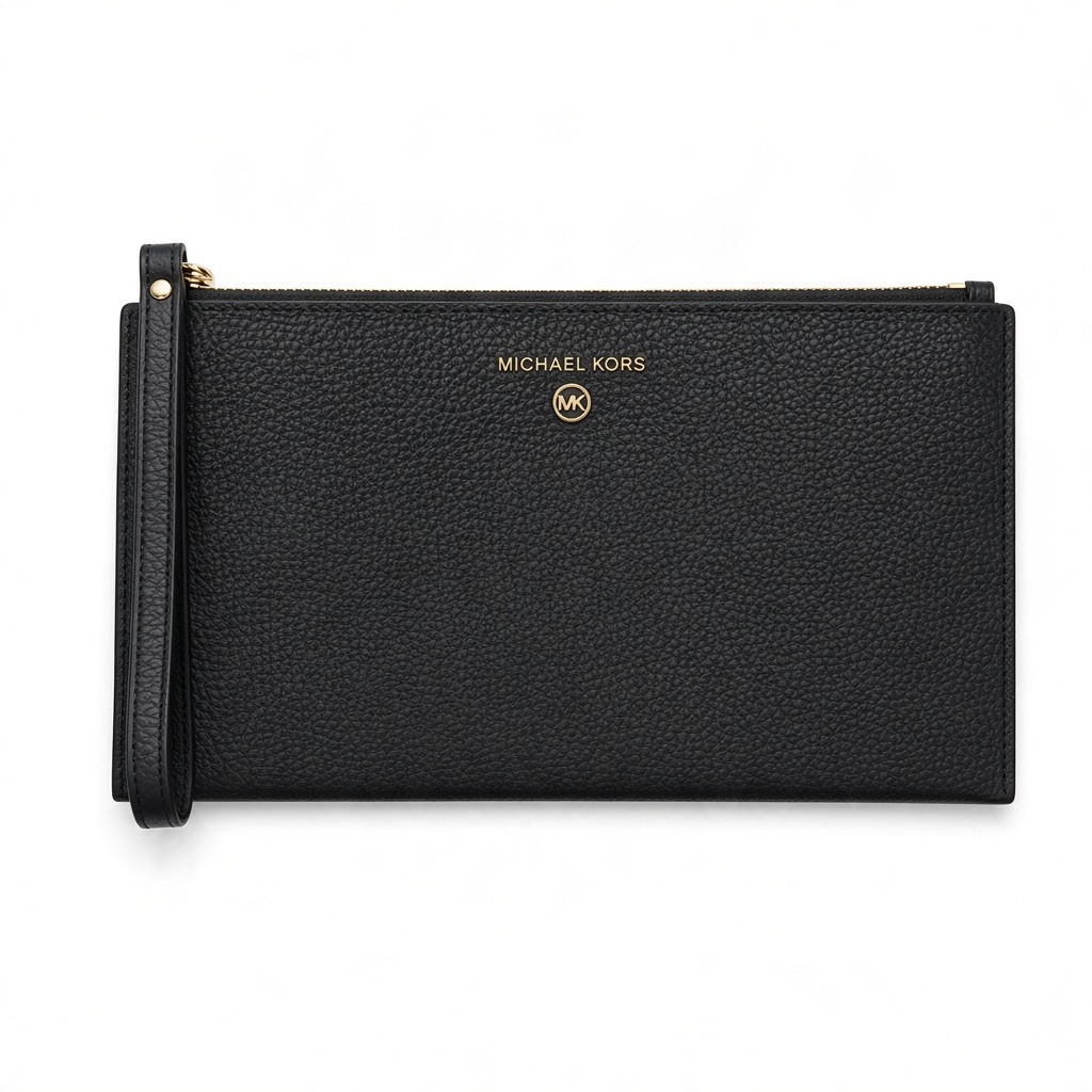 Large Pebbled Leather Wristlet