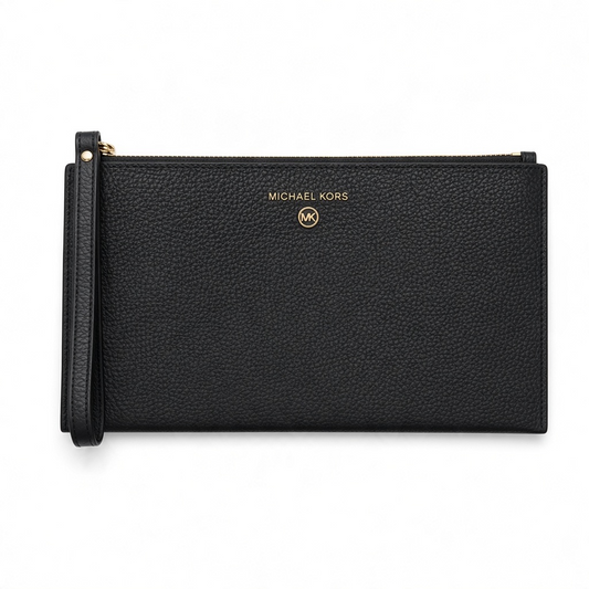 Large Pebbled Leather Wristlet