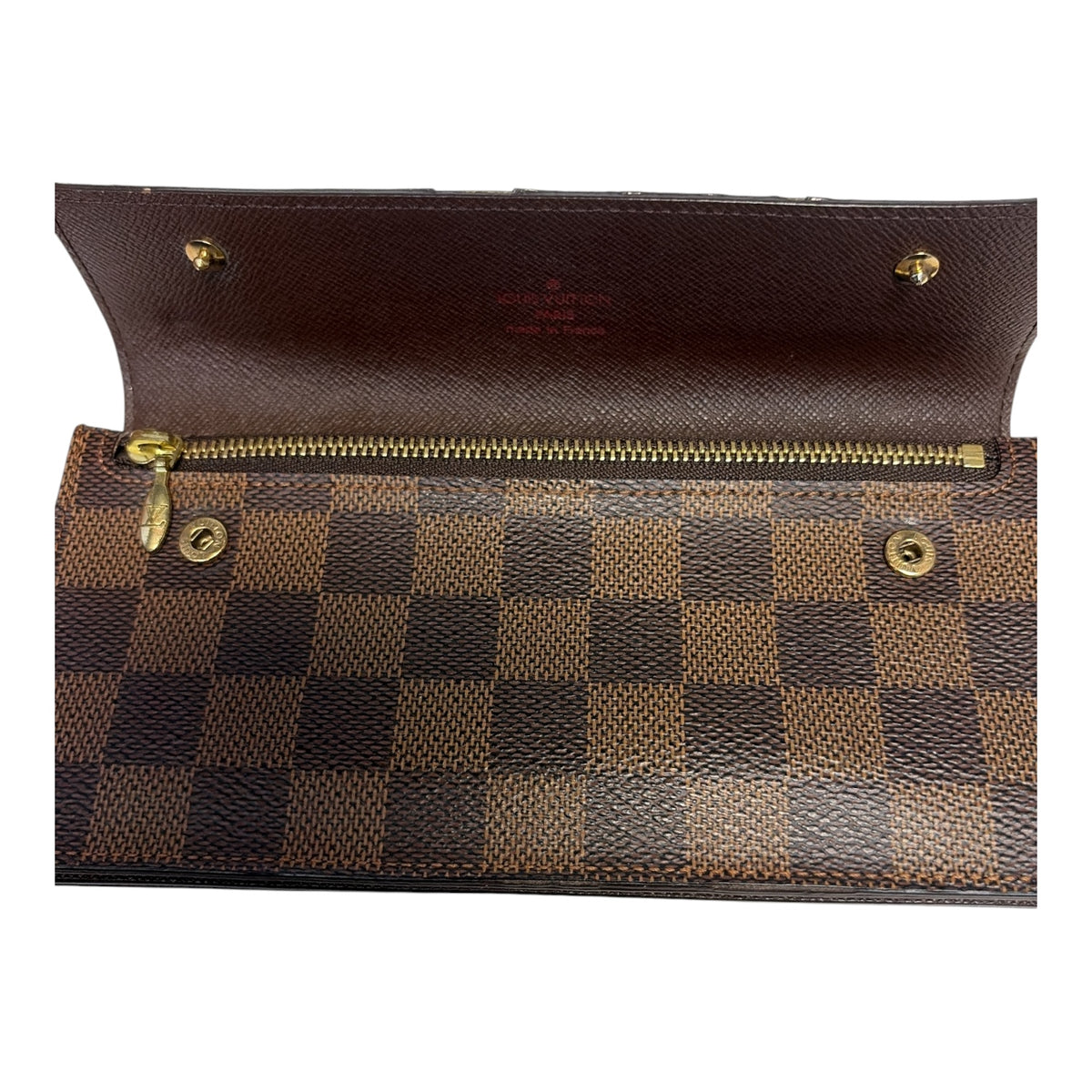 Damier Ebene Portefeuille Accordéon Chain Long Wallet