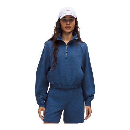 Scuba Cropped Funnel Neck Half Zip size Large