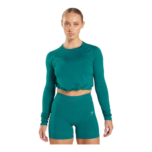 Sweat Seamless Long Sleeve Crop Top size Small