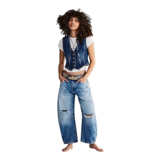 Good Luck Mid-Rise Barrel Jeans size 30