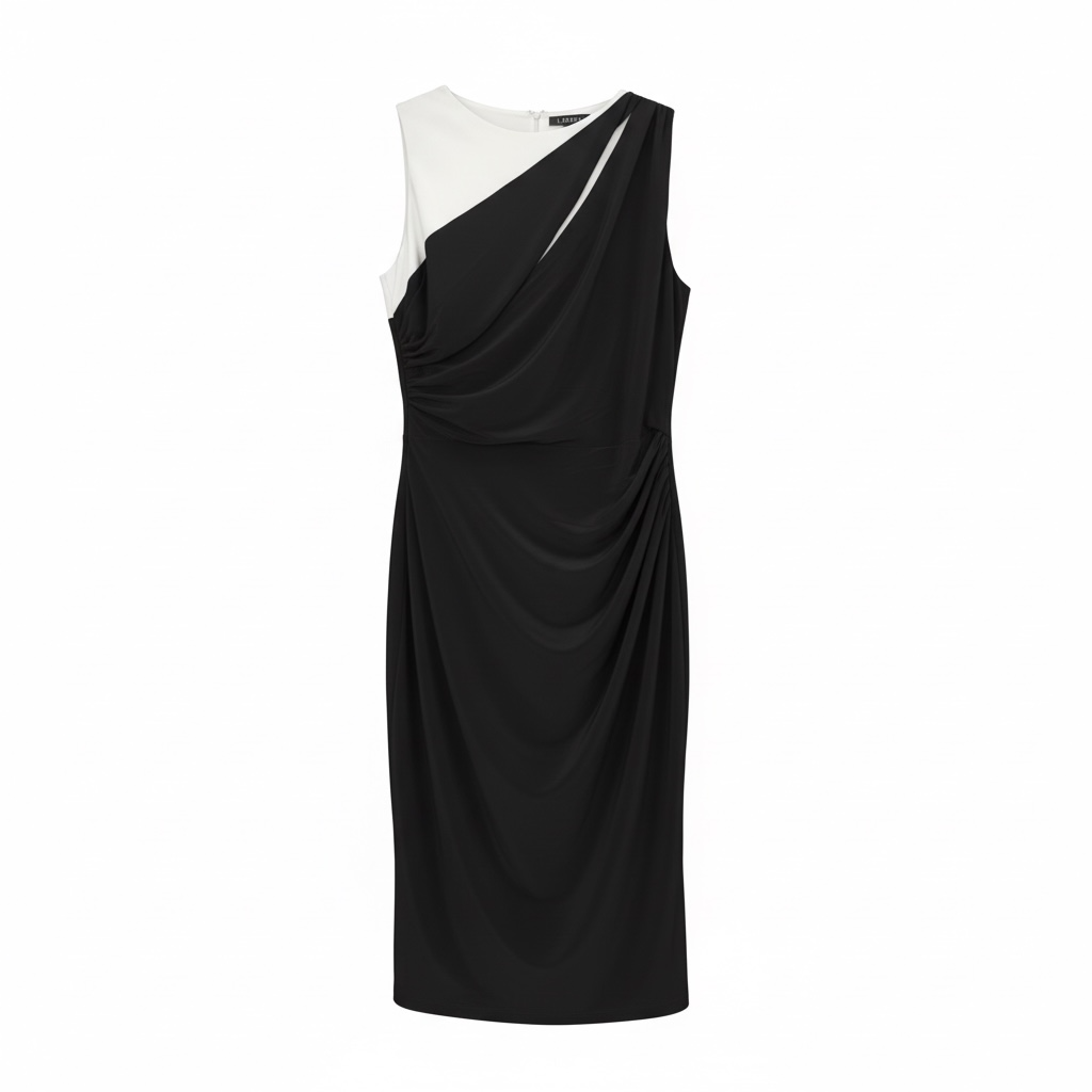 Cascade-Drape Wrap Cocktail Gown size 14 NWT