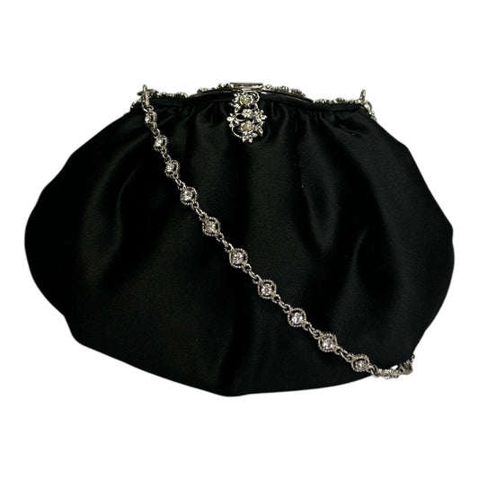 Satin Clutch with Jewels & Pearls