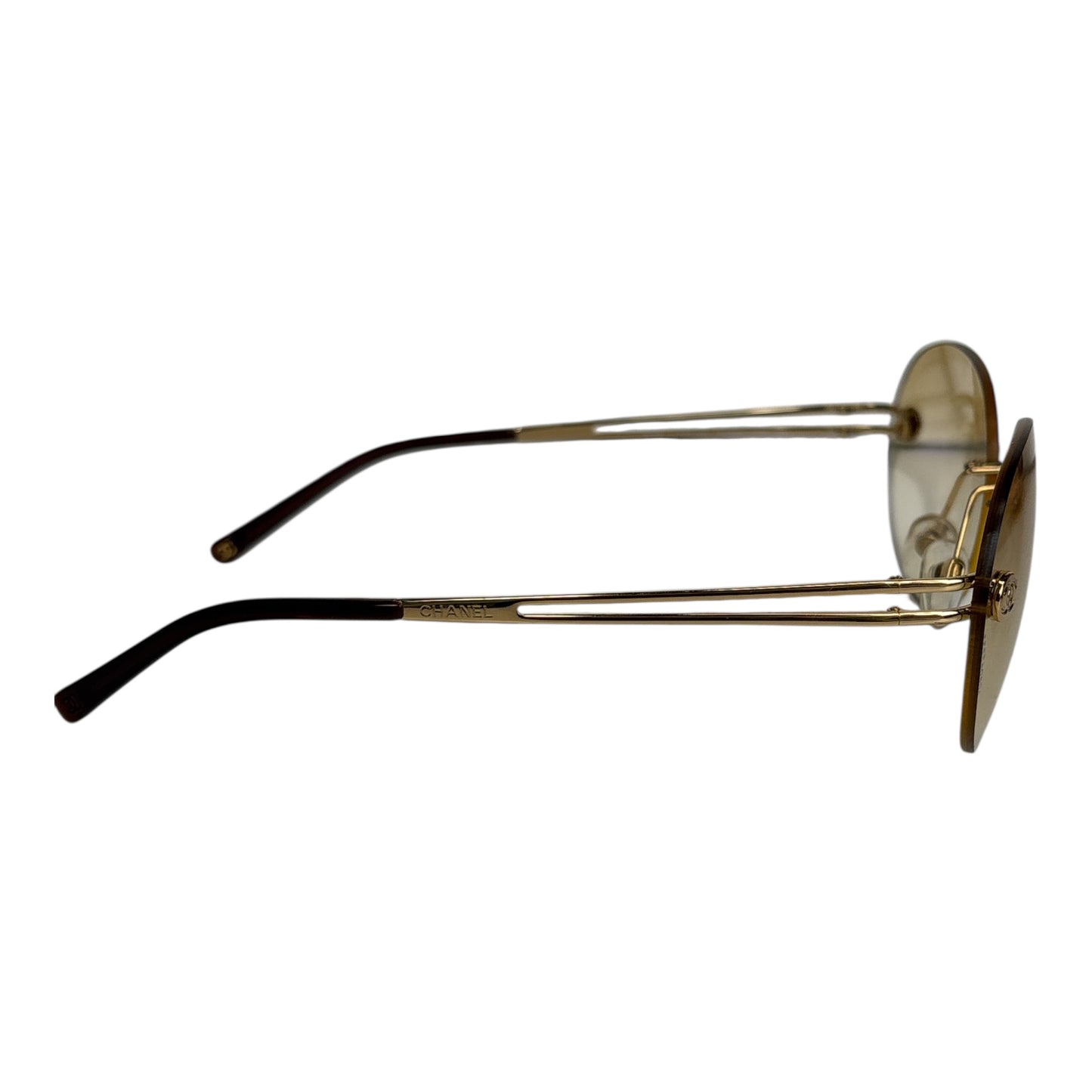 Rimless Ember Lightly Tinted Round Sunglasses
