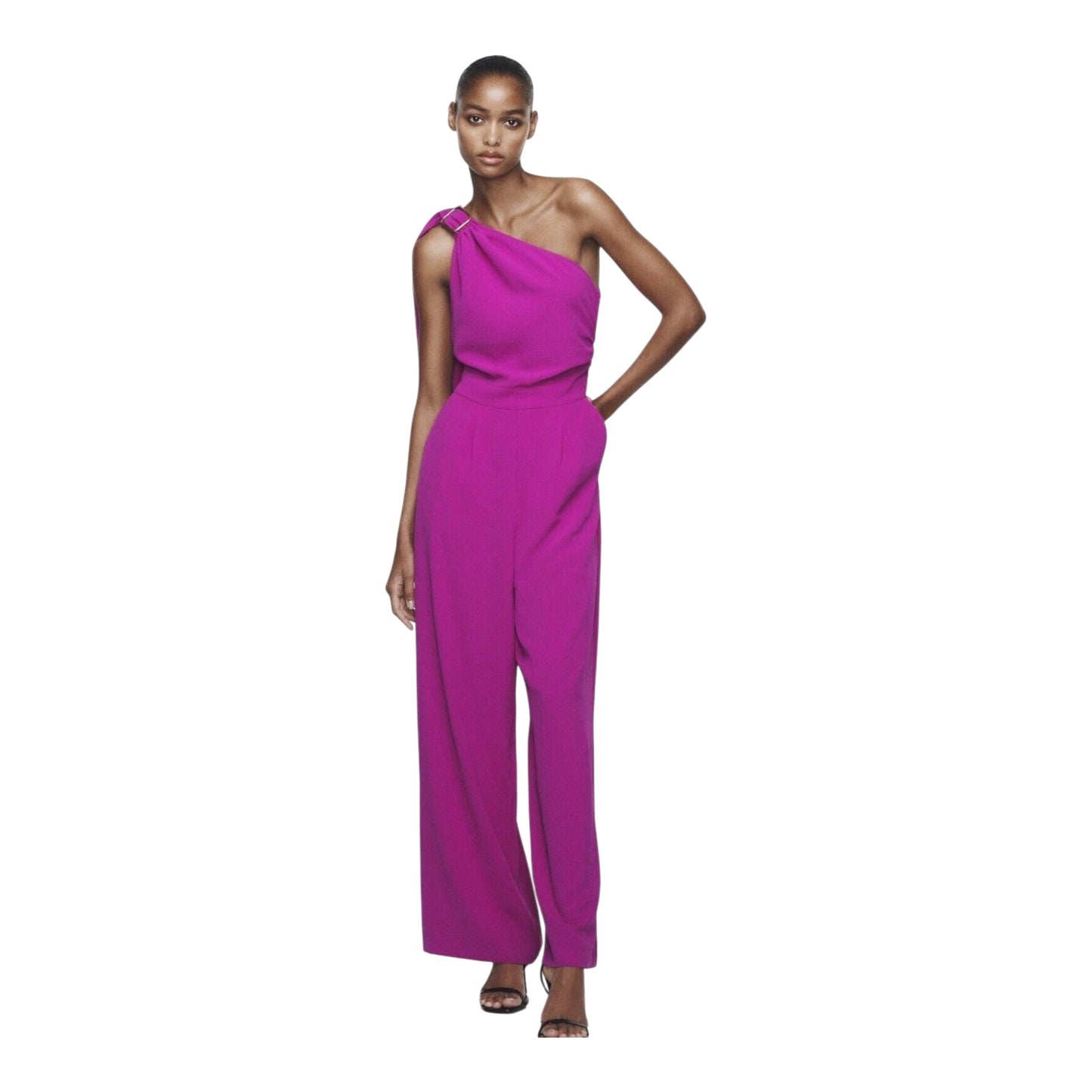 Asymmetric Wide-leg One Shoulder Jumpsuit size XSmall