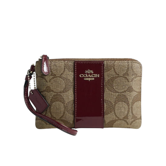 Canvas Signature Corner Zip Wristlet
