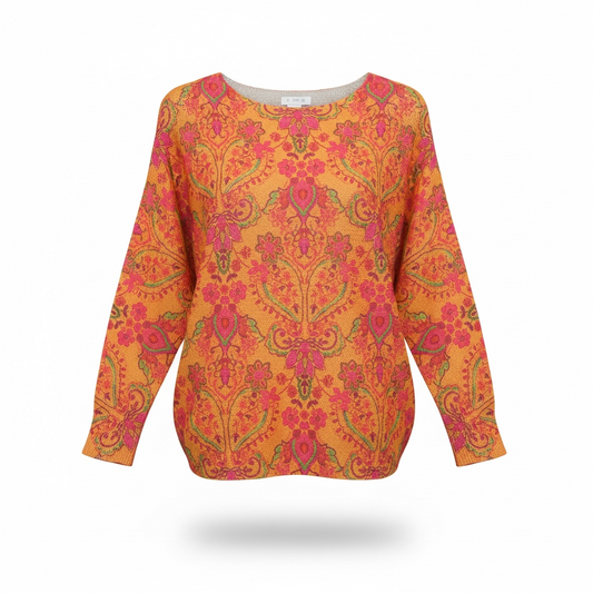 Baroque Paisley Knit Sweater size L NWT