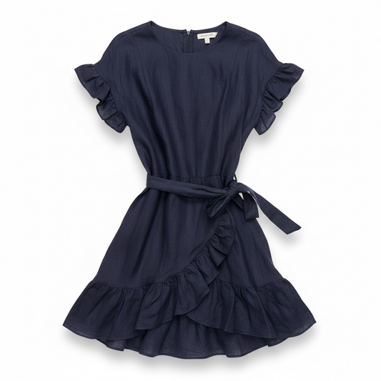Ruffle Mini Dress with Tie Waist size S