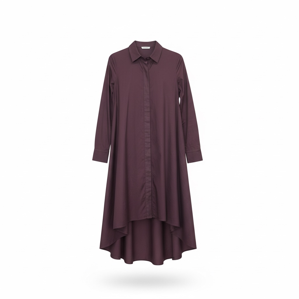 A-Line Shirt Dress with High-Low Hem size 2