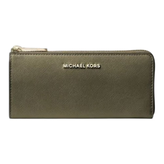Jet Set Travel Large Saffiano Leather Quarter-Zip Wallet