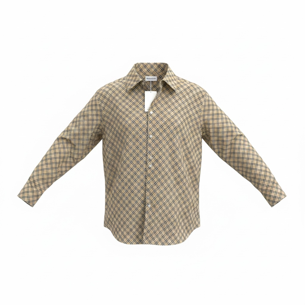 Check Cotton Button Up size 10 NEW IN BOX