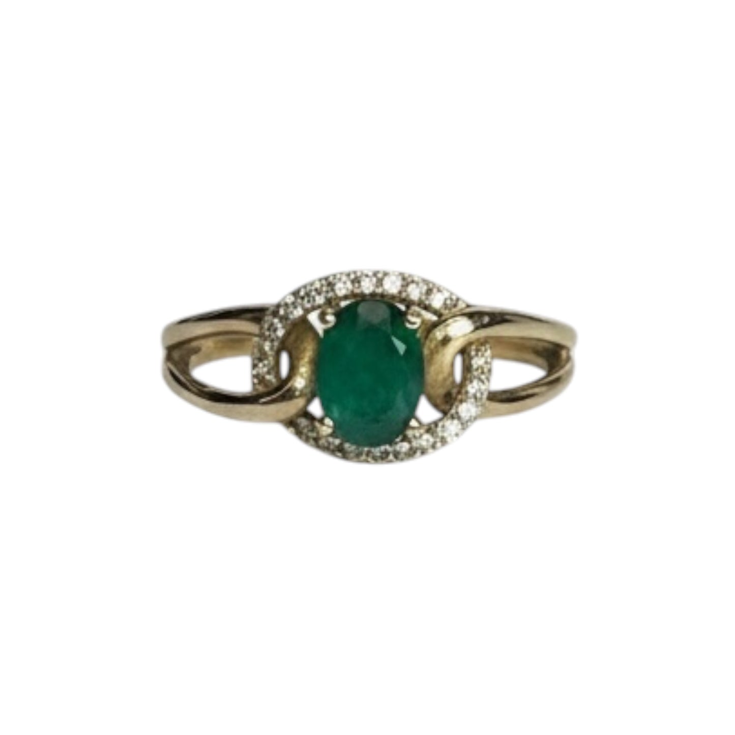 10k Emerald Ring with Diamonds size 7