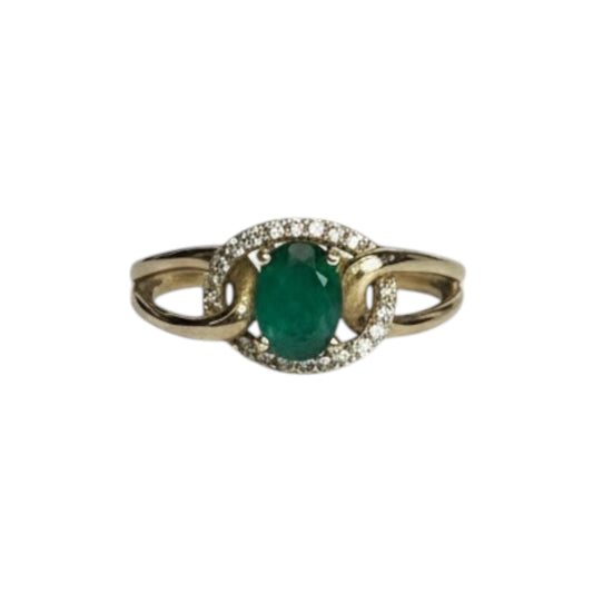 10k Emerald Ring with Diamonds size 7