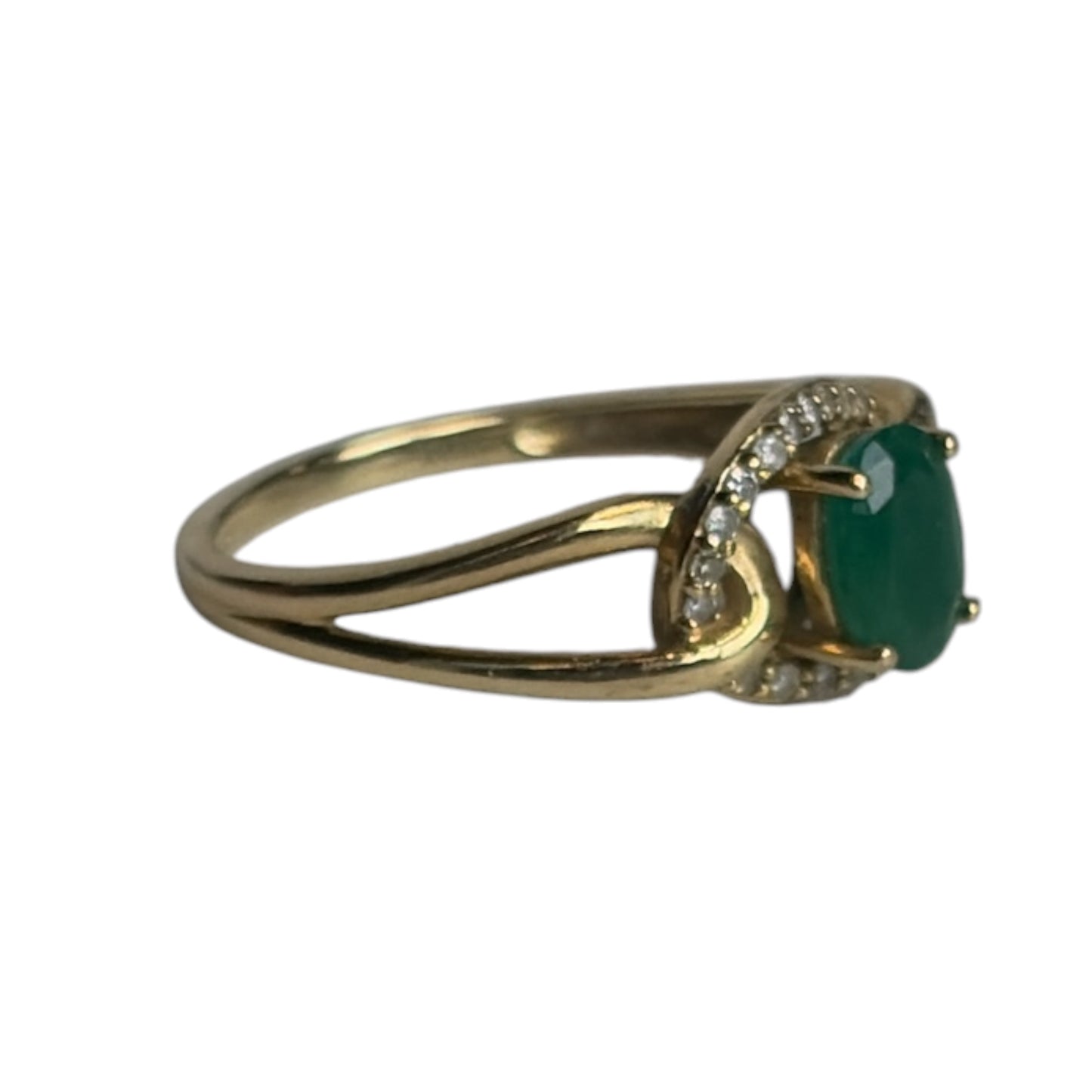 10k Emerald Ring with Diamonds size 7