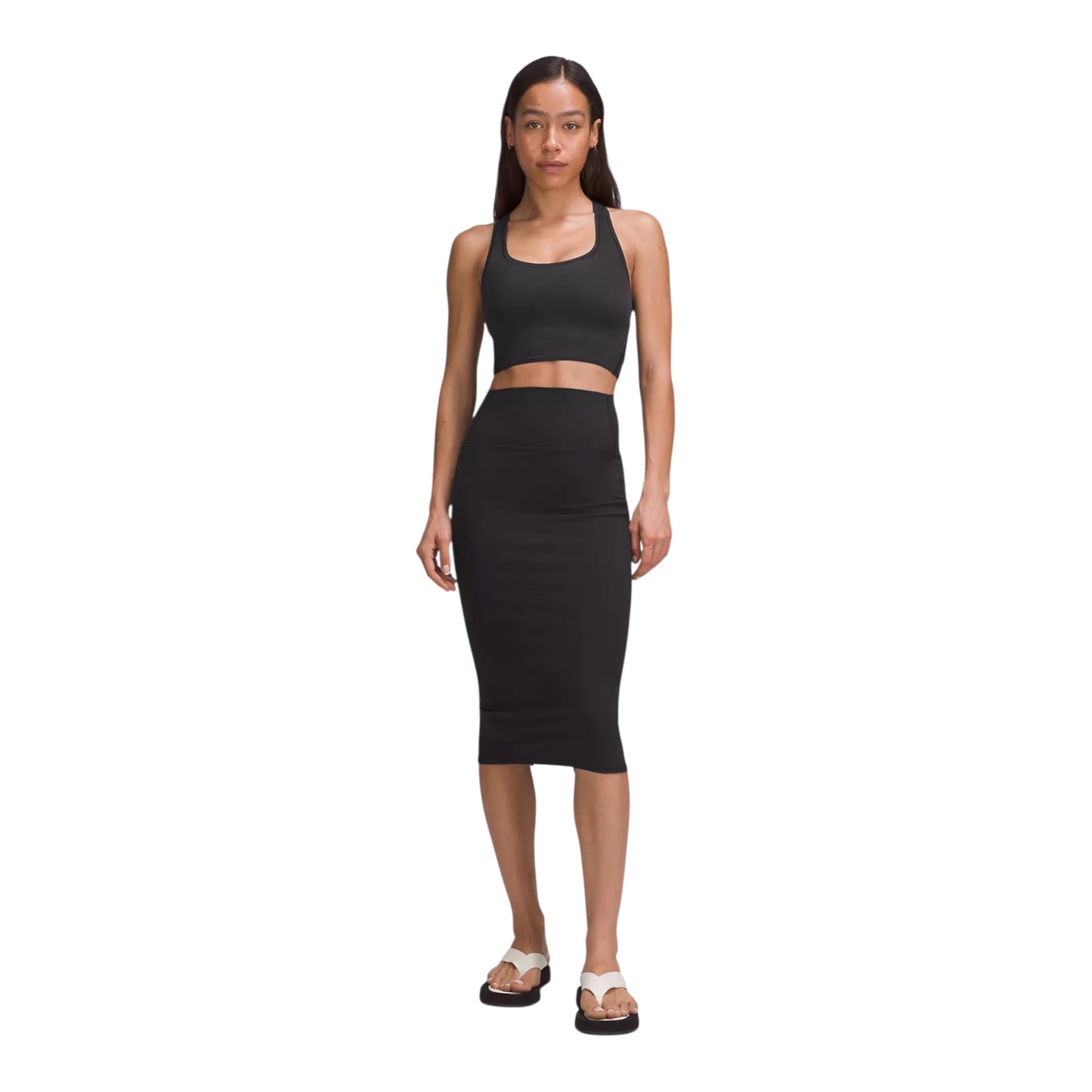 Nulu Slim-Fit High-Rise Midi Skirt size 6