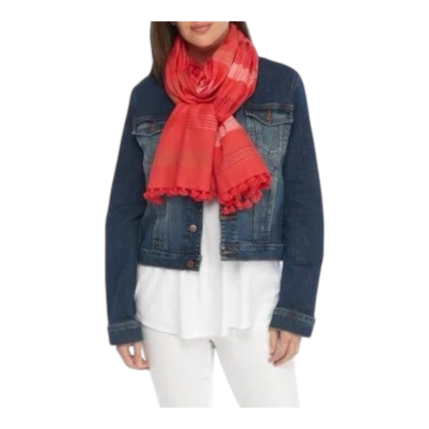 Strawberry Hand Loomed Organic Cotton Scarf