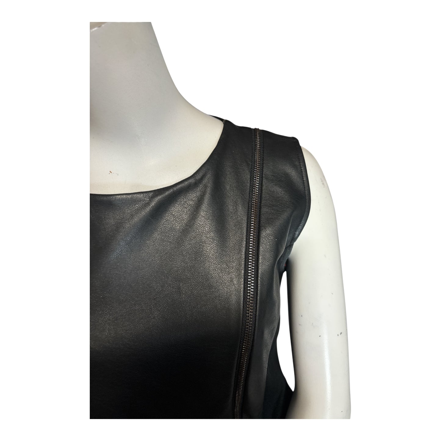 Vegan Leather Zipper Dress size Medium