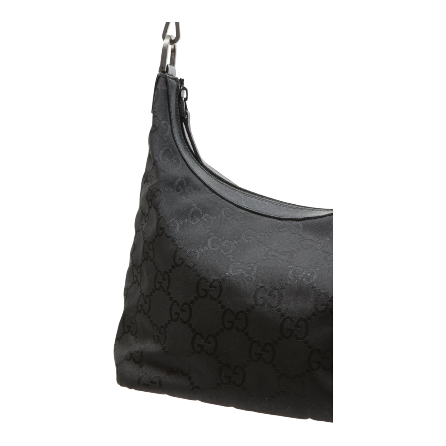 Monogram Nylon Bamboo Handle Hobo Shoulder Bag