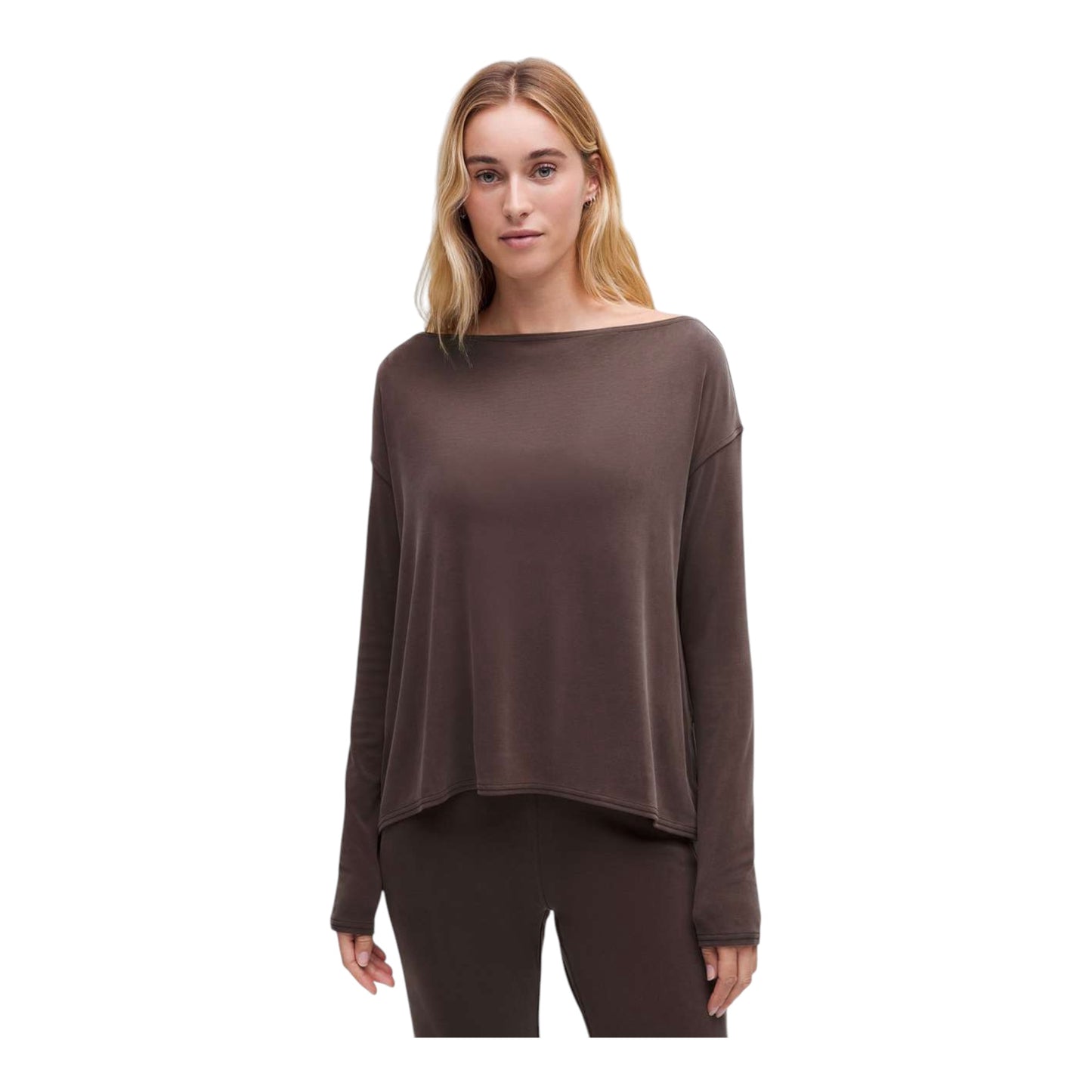 Drapey Softstreme Off-The-Shoulder Long-Sleeve Shirt size Small