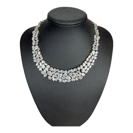 Pear and Marquise Cluster Collar Necklace