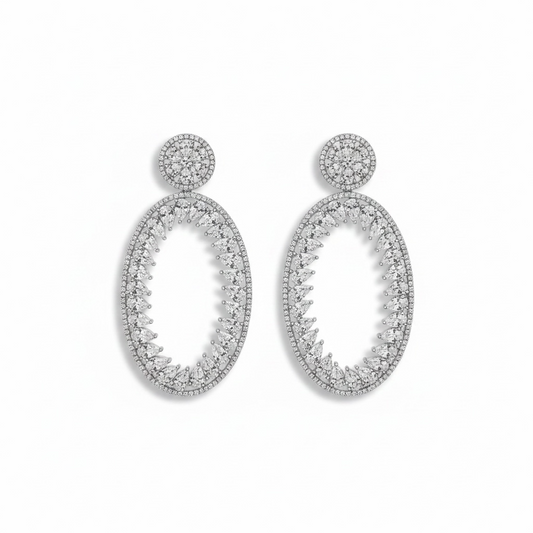 Crystal Oval Earrings
