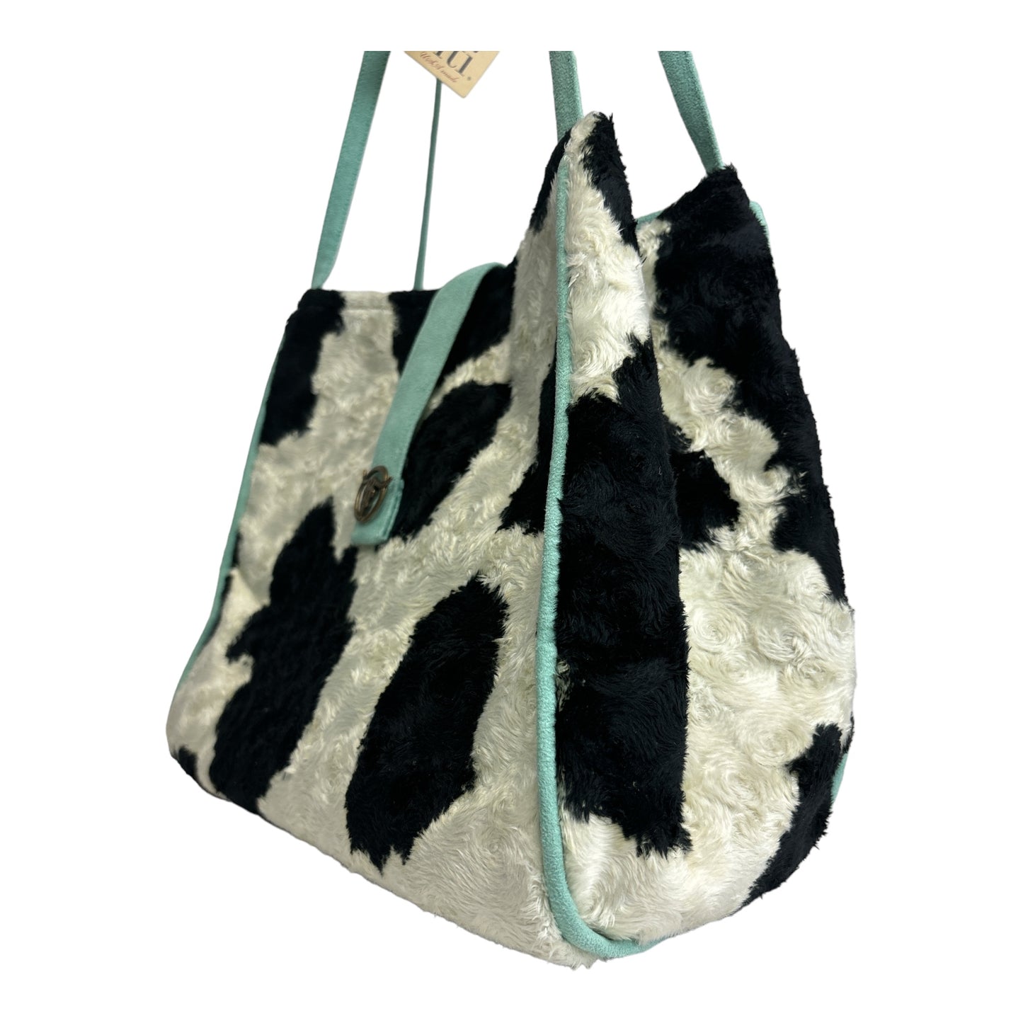 Cow Print Faux Fur Purse New with Tags