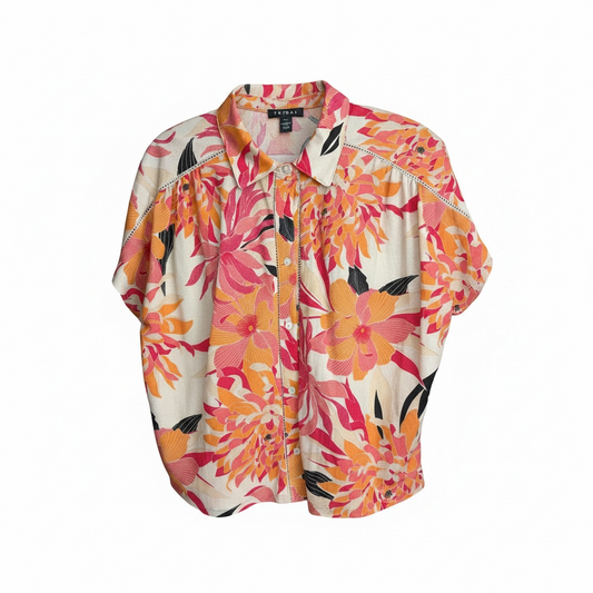 Floral Button Up Top size Small
