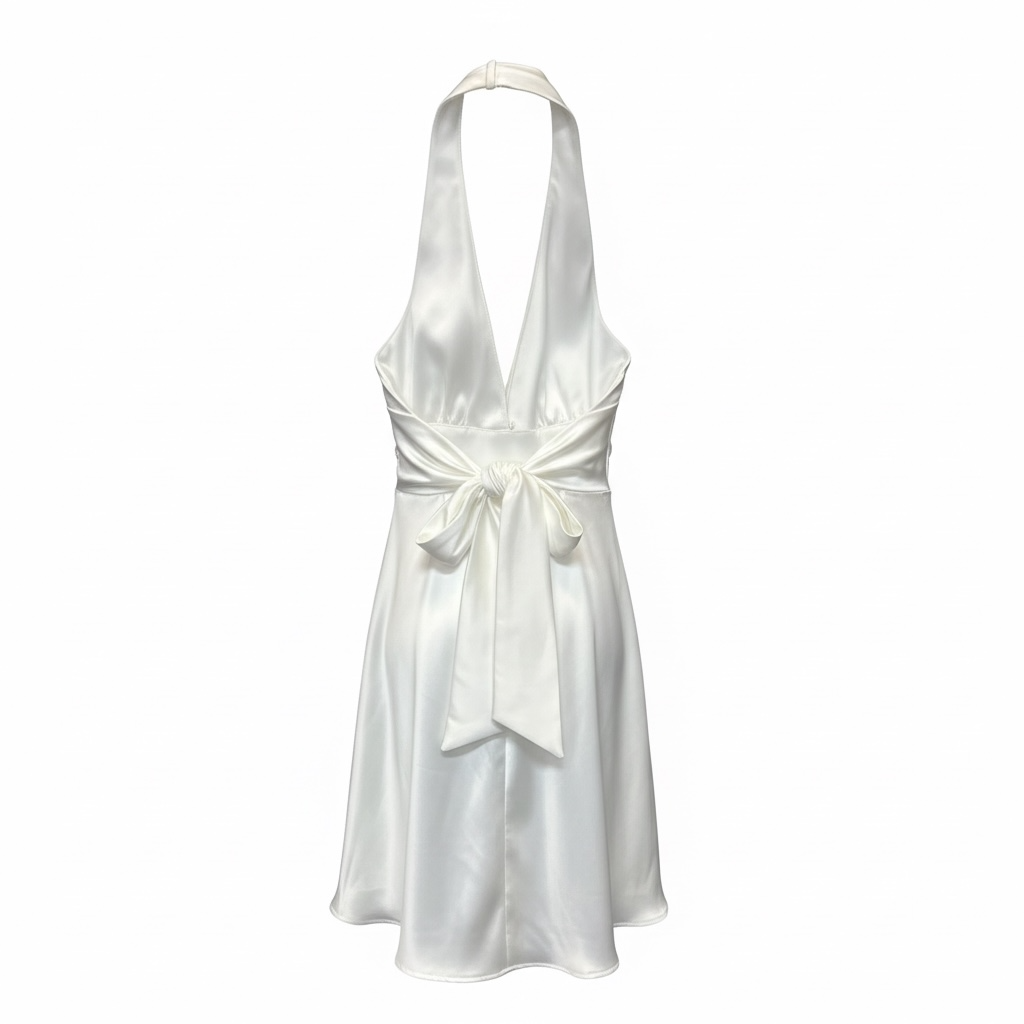 Satin Effect Halter Dress size L NWT