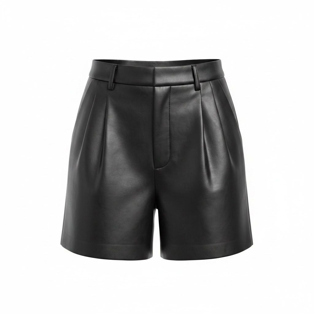 Faux Leather Pleated Shorts size 6