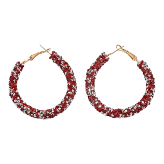 Rhinestone Crusted Hoops