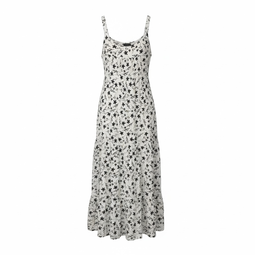 Garden Sketch Tiered Maxi Dress size XL