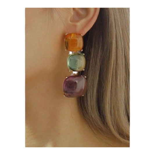Multicolor Resin Drop Earrings