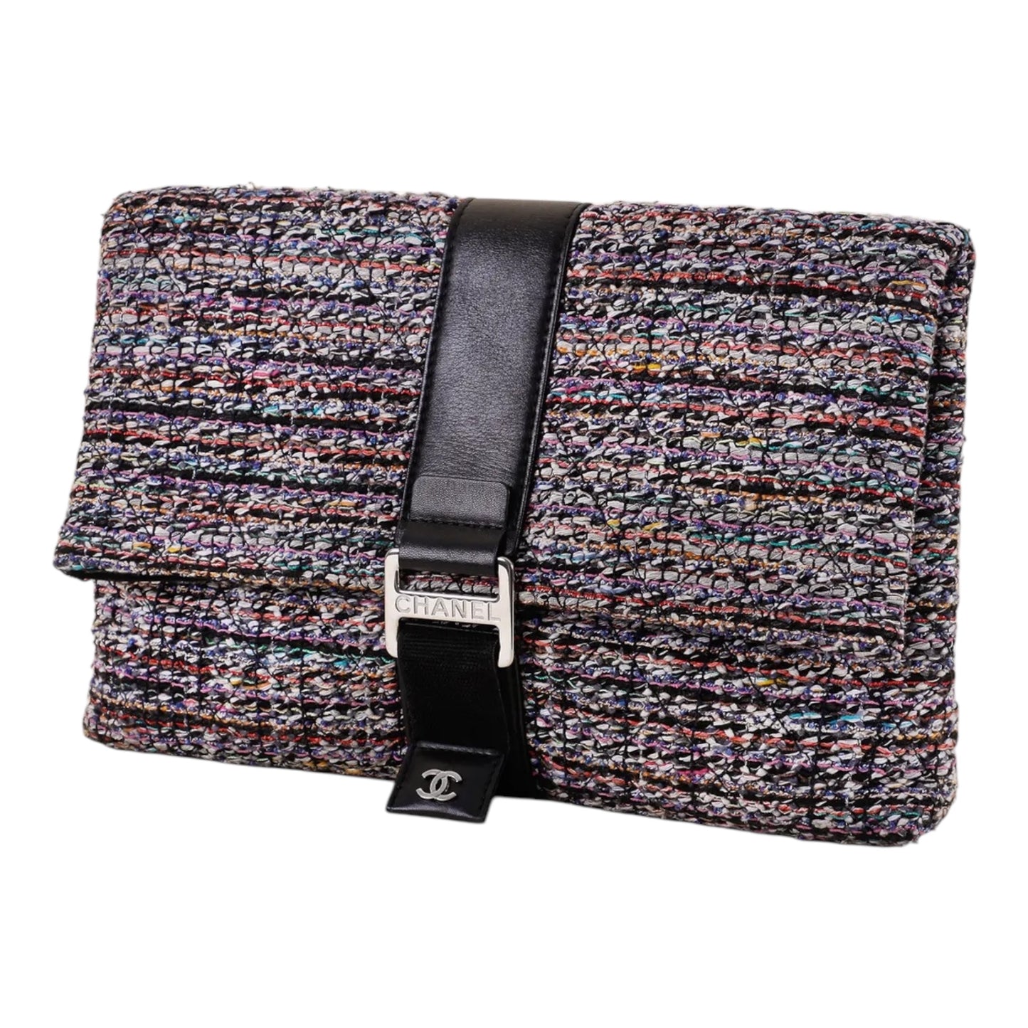 Grip Clutch Quilted Tweed