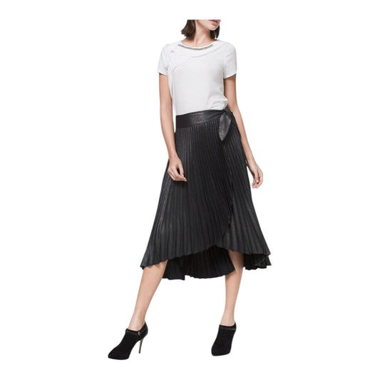 Metallic Pleated Wrap Midi Skirt size 00p