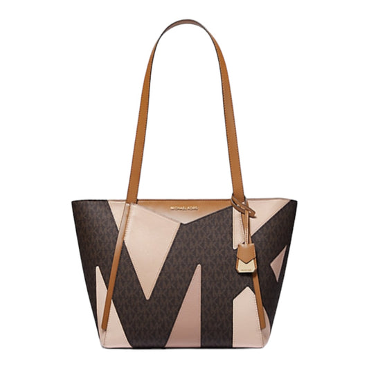 Whitney Small Leather and Logo Cutout Tote Bag